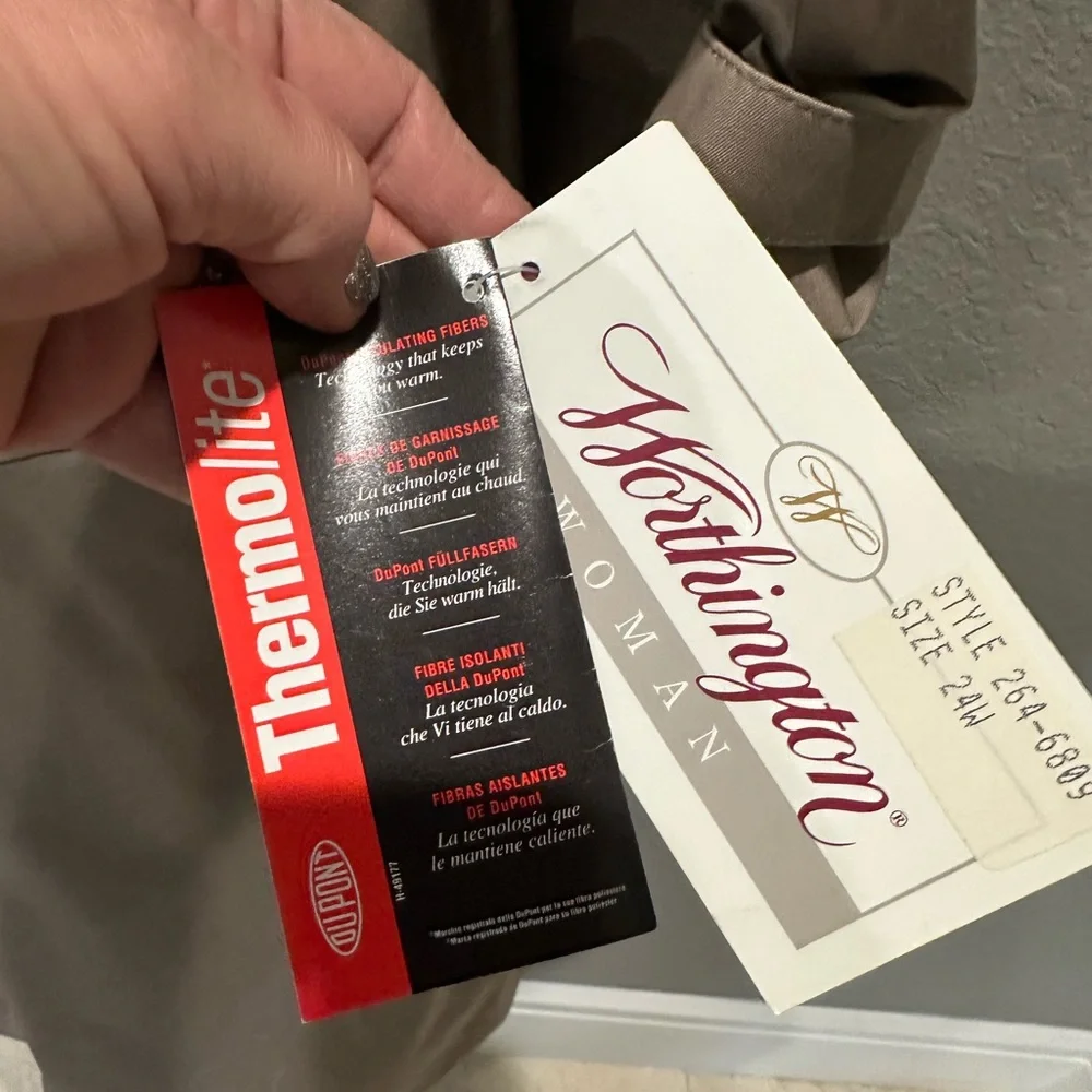 VTG Worthington Trench Coat With Detachable Thermolite Liner Sz 24W NWT - Picture 2 of 9